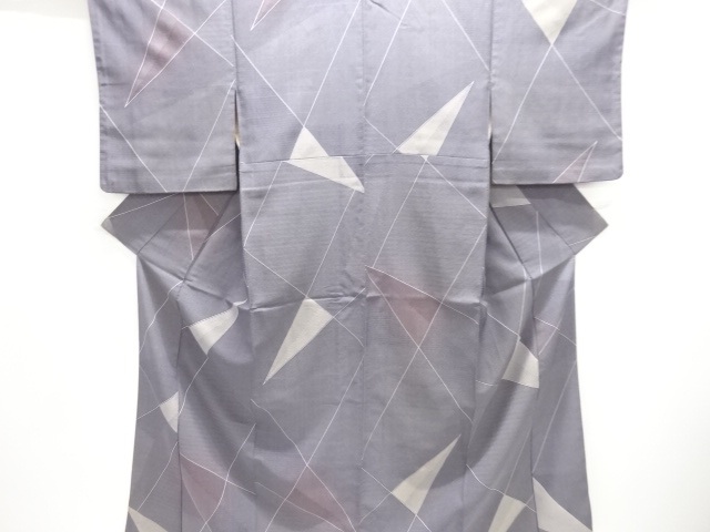 大正ロマン　抽象模様織り出しお召着物